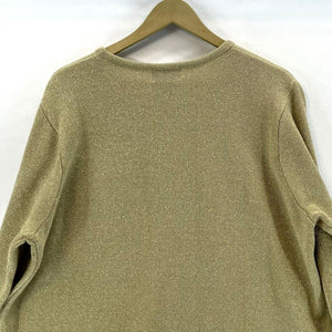 Anthony Richards Women's Knit Sweater Holiday Shiny Gold Beige Size 1X