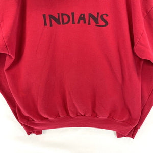 Hanes Men's Hoodie Sweater Ramay Pride Runs Deep Indians Sports Red Size XL