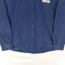 North End Mens Button Up Shirt Nissan Skyline JDM Workwear Navy Blue Size 2XL