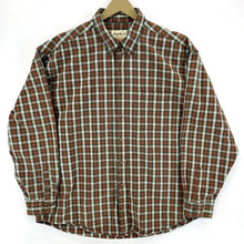 Eddie Bauer Men's Button Up Shirt Heavy Oversized Plaid Green Orange Size 2XL