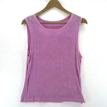 Vintage Women's Cropped Tank Top Shiny Ribbed Stretch Made USA Y2K Pink Size L