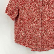 Universal Thread Women's Cropped Button Blouse Spring Floral Red White Size S