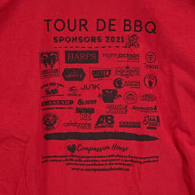 Men's Tour De BBQ T Shirt Razorback Bicycle Mountain Souvenir Red Size XL