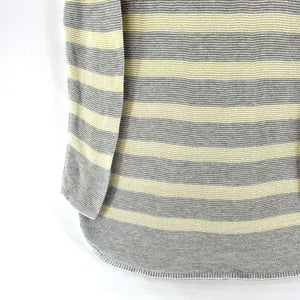 J Jill Women's Knit Sweater Dress Long Tunic Cozy Striped Gray Yellow Size XS