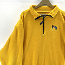 LAL Mens 1/4 Quarter Zip Fleece Sweater Bemidji Minnesota Pockets Yellow Size XL