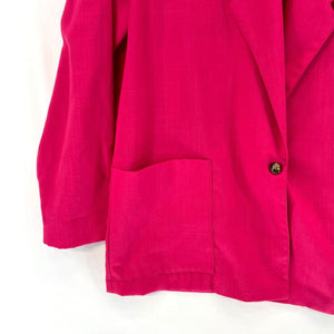 GW Division of Graff Women's Blazer One Button Pockets Made USA Vtg Pink Size 14