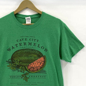 Jerzees Men's T Shirt Cave City Watermelon Fest Arkansas Souvenir Green Size M