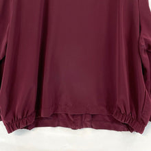 Teddi Women's Light Jacket Silky Gold Leaf Stitch Pockets Vtg Maroon Size 2X