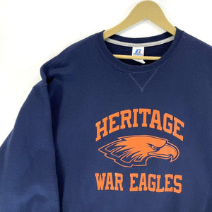 Russel Athletic Men's Sweatshirt Heritage War Eagles Sports Navy Blue Size 2XL