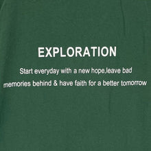 Men's Soft Graphic T Shirt Exploration Hopeful Quote Outdoor Green Size M