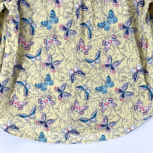 Westbound Women's Butterfly Blouse Lightweight Button Up Floral Yellow Size XL