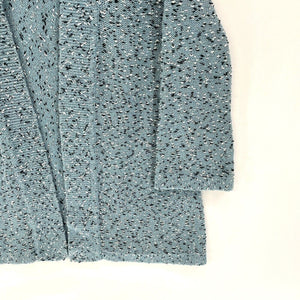 Christopher & Banks Women's Knit Sweater Cozy Open Cardigan Blue Size S