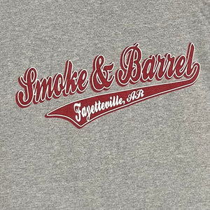 Champion Men's Raglan Baseball Shirt Smoke & Barrel Single Malt Gray Red Size XL