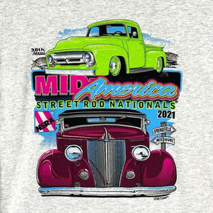 Gildan Men's Souvenir T Shirt Street Rod Nationals Springfield Gray Size 3XL