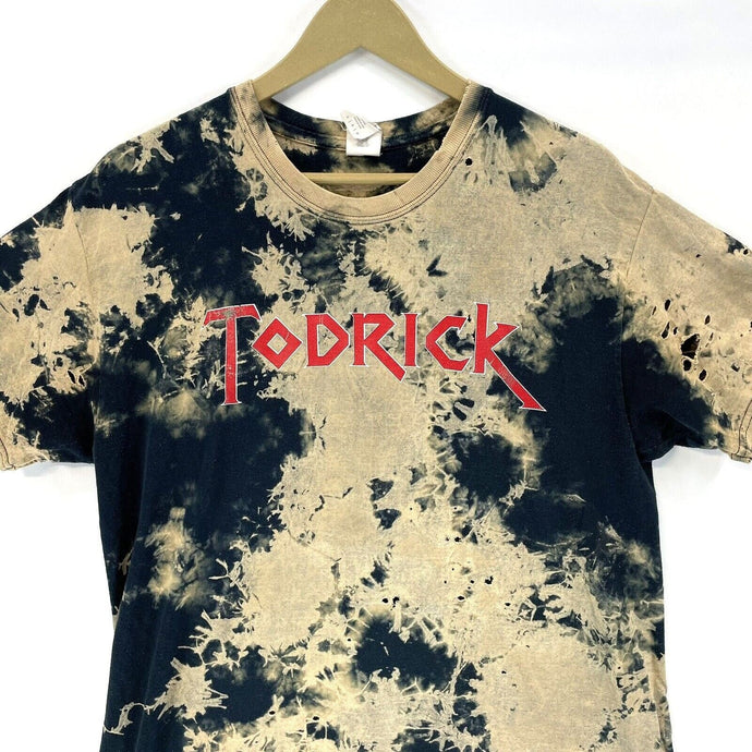 Gildan Men's Graphic T Shirt Todrick Pop Rap Distressed Bleach Dye Black Size L