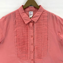 Sue Scott Women's Button Up Blouse Pleated Lightweight Sheer Pink Size 18W