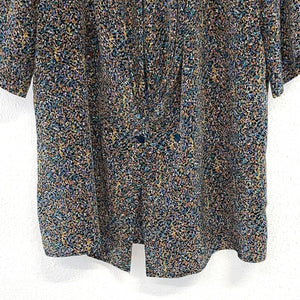 Helene St Marie Women's Flowy Blouse Graffiti 80's 90's Made USA Vtg Size 10