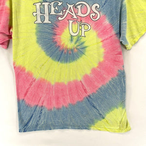 Port Co Men's T Shirt Heads Up Lambert's Cafe MO Tie Dye Blue Pink Yellow Size L