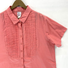 Sue Scott Women's Button Up Blouse Pleated Lightweight Sheer Pink Size 18W