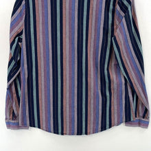 Christoper & Banks Women's Boho Tunic Groovy Button Blouse Striped Purple Size M