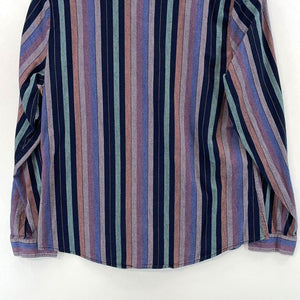 Christoper & Banks Women's Boho Tunic Groovy Button Blouse Striped Purple Size M