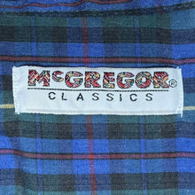 McGregor Classics Men's Button Up Shirt Lightweight Vtg Plaid Blue Green Size S