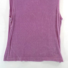 Vintage Women's Cropped Tank Top Shiny Ribbed Stretch Made USA Y2K Pink Size L