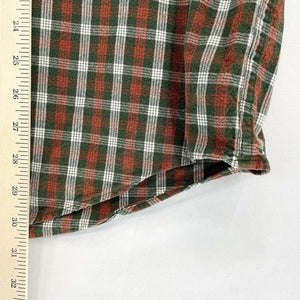 Eddie Bauer Men's Button Up Shirt Heavy Oversized Plaid Green Orange Size 2XL