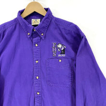 Blue Pointe Men's Button Up Shirt FHS Band Bulldogs Embroidery Purple Size M