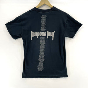 Gildan Women's Band T Shirt Justin Bieber Purpose Tour Distressed Black Size M