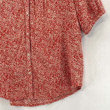 Universal Thread Women's Cropped Button Blouse Spring Floral Red White Size S