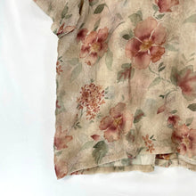 Alfred Dunner Women's Sheer Blouse Floral Vtg Made USA Beige Pink Size 24W