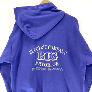 Gildan Men's Full Zip Hoodie BIG Electric Pryor OK Workwear Purple Size L