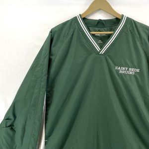 Sport Tek Men's Coach Windbreaker Pullover Saint Bede Bruins Green Size 2XL