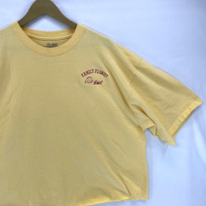 Pluma Women's Cropped T Shirt Gail Family Florist Stitching Yellow Size 2XL