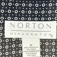 Norton McNaughton Women's Button Up Blouse Sheer Light Polka Dot Black Size 6