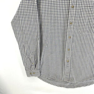 Wrangler Men's Plaid Button Up Shirt Rugged Wear Outdoor Blue White Size L