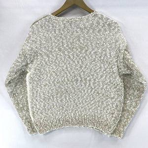 Penbrooke Lane Women's Knit Sweater Cozy Soft Pearl Flower Vtg Beige Size L