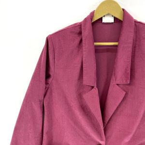 Haband Women's Blazer One Button Soft Suede Pockets Made USA Vtg Pink Size S