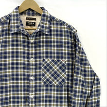 Jack Jones Vintage Co Men's Button Up Shirt Lightweight Plaid Blue Yellow Size L