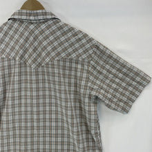 Express Rider Men's Button Up Shirt Pearl Snap Vtg Made USA Plaid Gray Size L