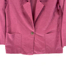 Haband Women's Blazer One Button Soft Suede Pockets Made USA Vtg Pink Size S