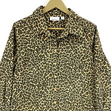 Joan Rivers Women's Light Jacket Blouse Pockets Leopard Cheetah Brown Size M