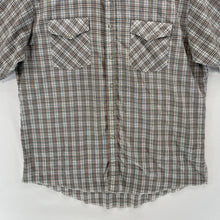 Express Rider Men's Button Up Shirt Pearl Snap Vtg Made USA Plaid Gray Size L