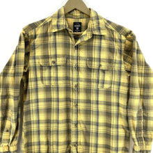 Red Head Men's Plaid Button Up Shirt Lightweight Workwear Yellow Blue Size S