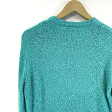 National Women's Knit Sweater Cozy Button Cardigan Teal Blue Size L