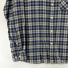 Jack Jones Vintage Co Men's Button Up Shirt Lightweight Plaid Blue Yellow Size L