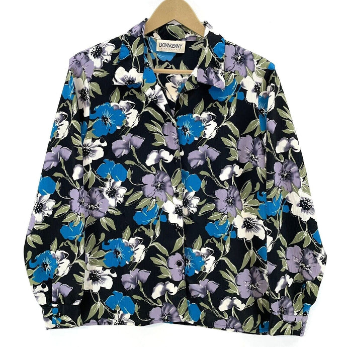 Donn Kenny Women's Floral Blouse Black M