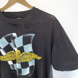 Screen Stars Vtg Indianapolis Motor Speedway Racing Made in USA Thrashed Size XL