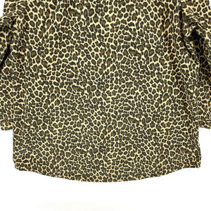 Joan Rivers Women's Light Jacket Blouse Pockets Leopard Cheetah Brown Size M